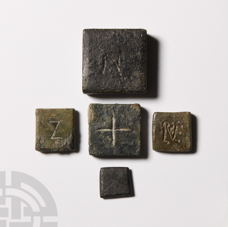 Byzantine Bronze Trade Weight Collection
Circa 8th-12th century A.D. Group of t...