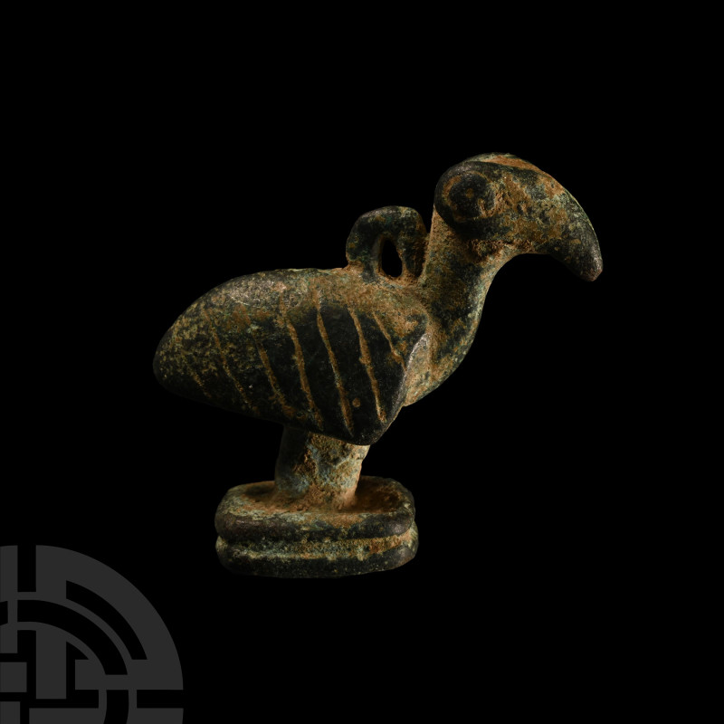 Western Asiatic Bronze Bird Seal Matrix with Cross and Pellets
1st millennium B...