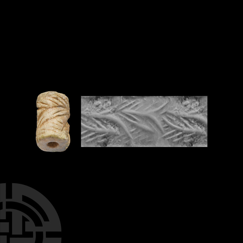 Western Asiatic Stone Cylinder Seal with Abstract Design
Circa 3rd millennium B...