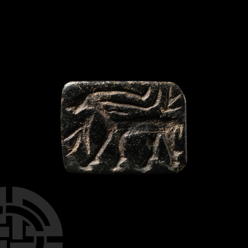 Western Asiatic Stone Stamp Seal
Circa 2nd-1st millennium B.C. Rectangular in p...