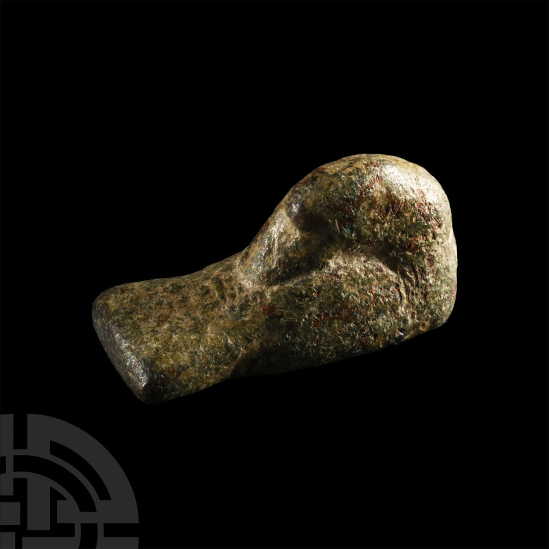 Babylonian Bronze Duck Weight
1st millennium B.C. With flat base; old collector...