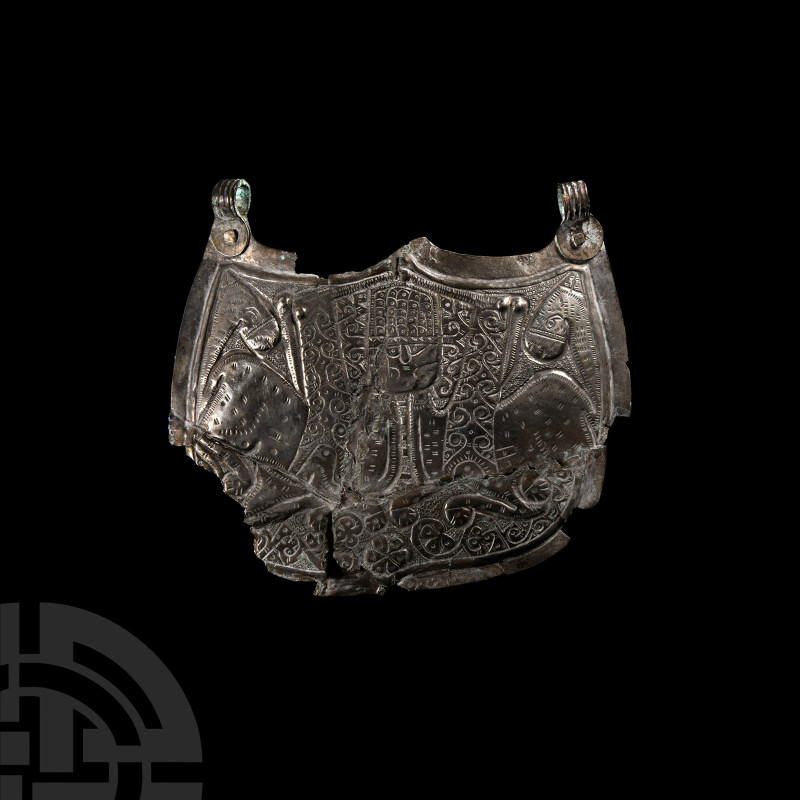 Ghurid Silver Pectoral with Animals
Central Asia, 13th century A.D. Featuring c...