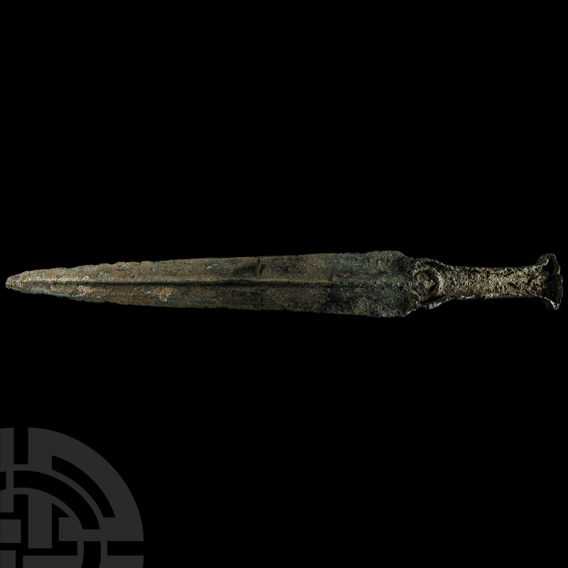 Luristan Bronze Short Sword
Circa 1000 B.C. The blade with a tapering profile, ...