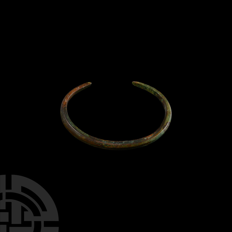 Viking Age Bronze Bracelet
9th-11th century A.D. With penannular hoop, shallow ...