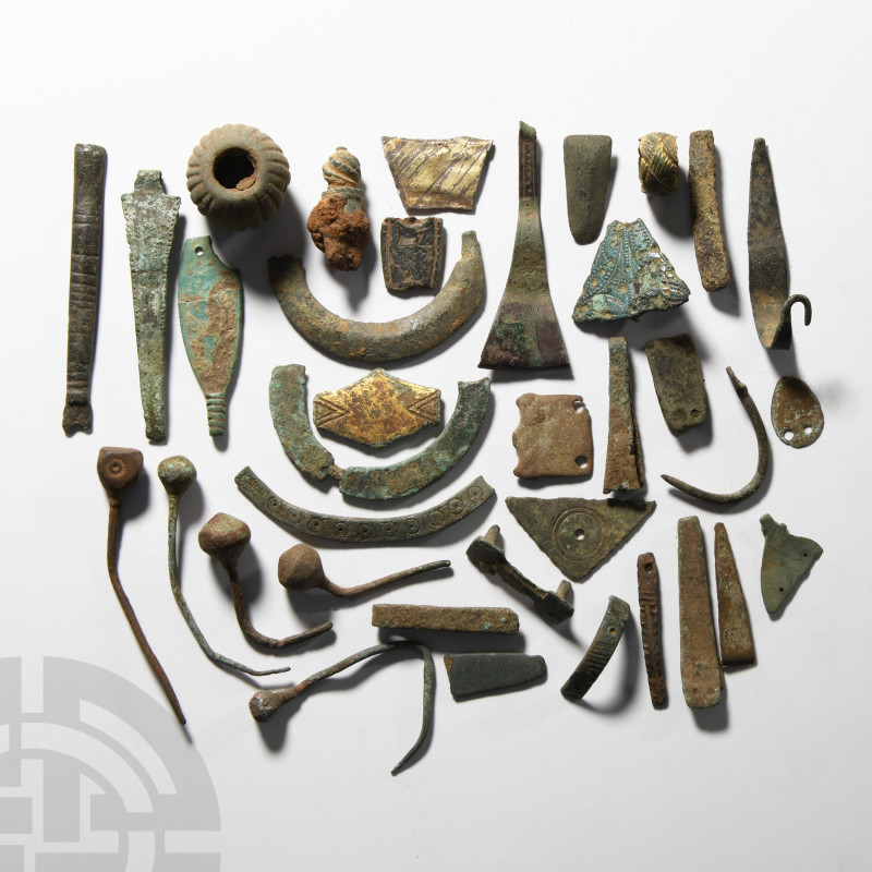 Anglo-Saxon Bronze Artefact Collection
6th-9th century A.D. Comprising pins, st...