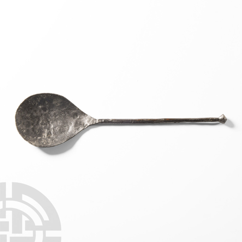 Medieval 'Thames' Pewter Spoon
Circa 15th century A.D. With broad, shallow bowl...