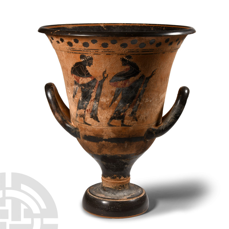 Large Greek Style Vessel
20th century A.D. Bell krater with stepped disc foot a...