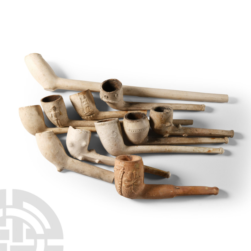 'Thames' Clay Pipe Collection
Circa 18th-19th century A.D. Mixed group of white...