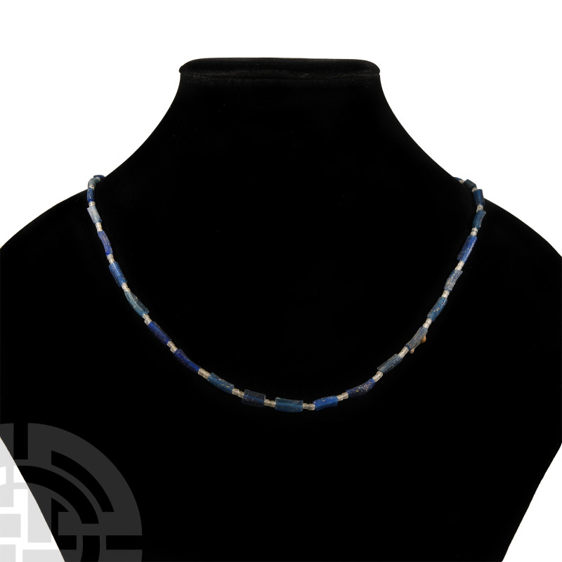 Blue Glass Bead Necklace String
20th century A.D. or earlier. Restrung; compose...