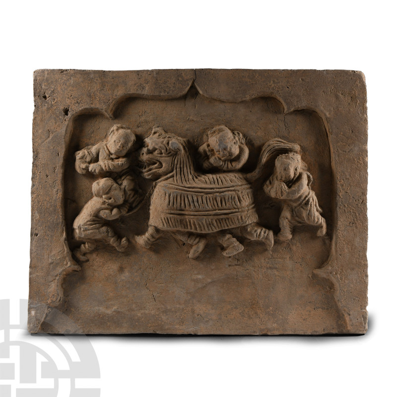 Chinese Song Temple Tile with Dragon
Song Dynasty, circa 960-1279 A.D. Rectangu...