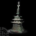 Large Chinese Tang Bronze 'Pagoda' Reliquary Stupa