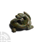 Chinese Han Style Coiled Bronze Pixiu