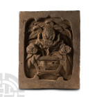 Chinese Song Temple Tile with Chrysanthemums