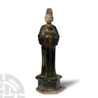Large Chinese Ming Green-Glazed Figure