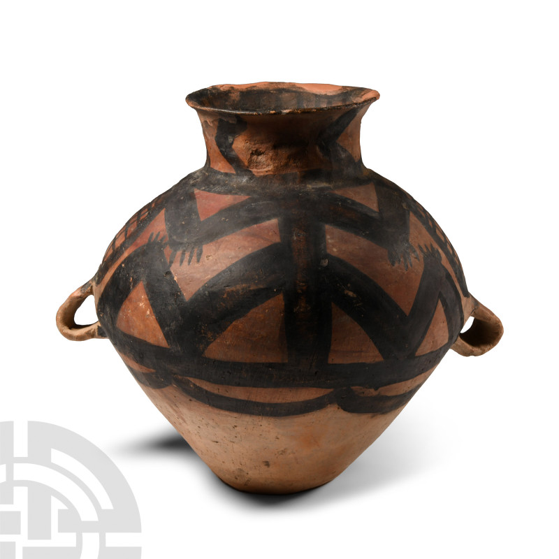Chinese Neolithic Ceramic Frog Amphora
Maijiayao Culture, 3300-2000 B.C. With t...