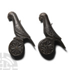 Burmese Wooden Bird Loom Pulley Pair
