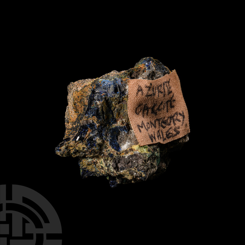 Natural History - Boxed Historic Azurite with Calcite Crystal Specimen
Comprisi...