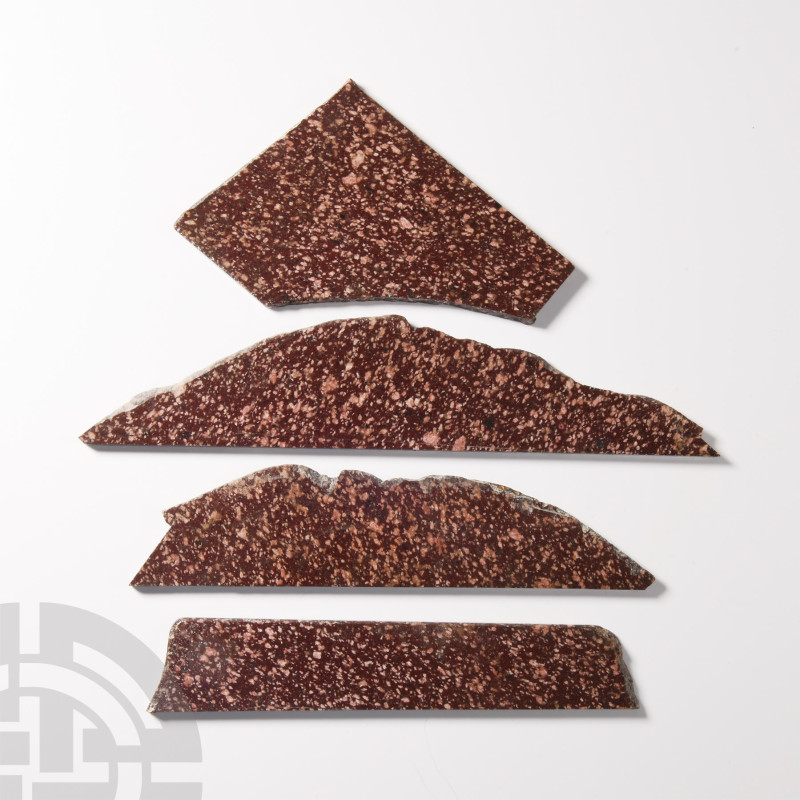 Natural History - Historic Cut & Polished Roman Porphyry Slice Group [4]
Compri...