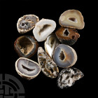 Natural History - Mixed Cut and Polished Agate Crystal Geode Half Group [10]
