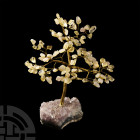 Natural History - Polished Citrine Quartz Crystal Tree on Amethyst Crystal Base