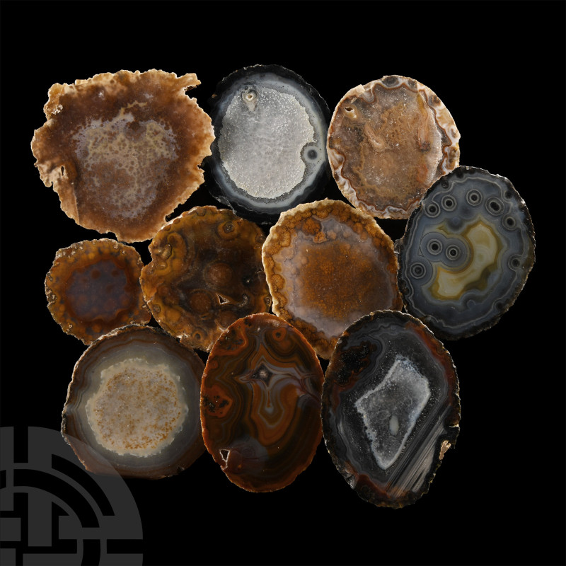 Natural History - Cut and Polished Agate Crystal Geode End Group [10]
Each disp...