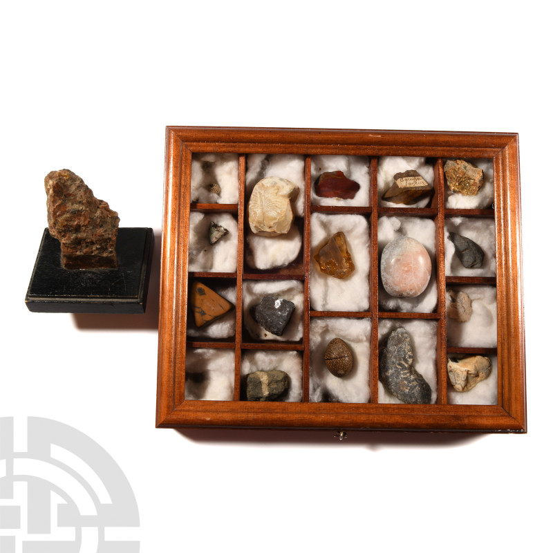 Natural History - Cased Mineral and Fossil Collection
Comprising: tiger's eye; ...