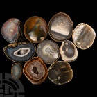 Natural History - Mixed Cut and Polished Thick Agate Slice Group [10]