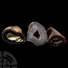 Natural History - Cut and Polished Brazil Agate Crystal Geode Half Collection [3]