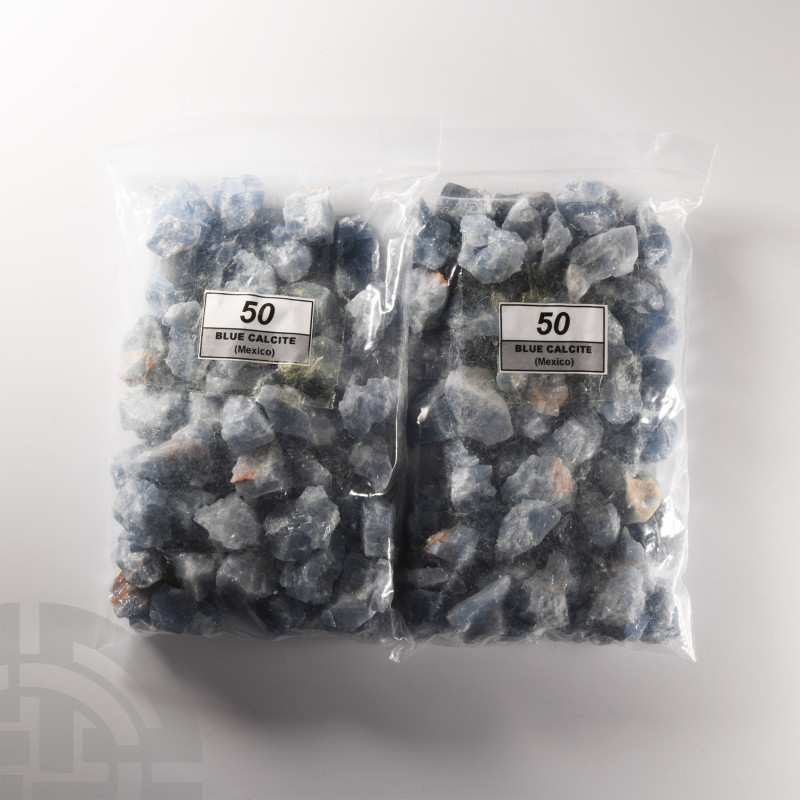 Natural History - Two Bags of Blue Calcite Mineral Specimen Group [100]
Compris...