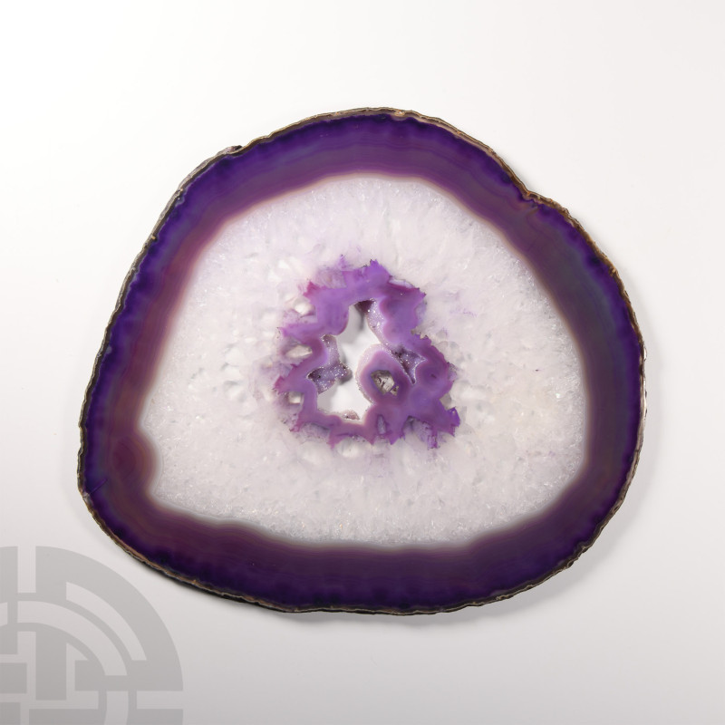 Natural History - Large Size Cut and Polished Purple Agate Crystal Geode Slice
...