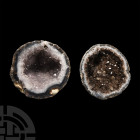 Natural History - Cut and Polished Agate Crystal Geode Half Group [2]