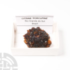 Natural History - Boxed Citrine 'Porcupine' Crystal Specimen