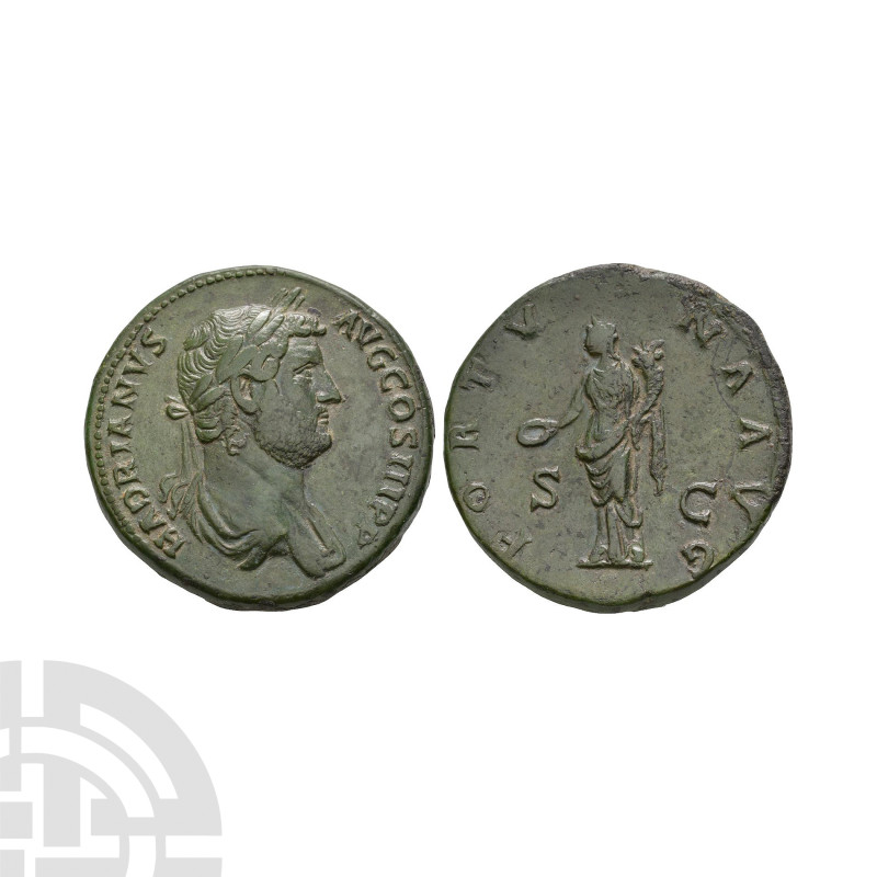 Ancient Roman Imperial Coins - Hadrian - Fortuna-Concordia AE Sestertius
137 A....