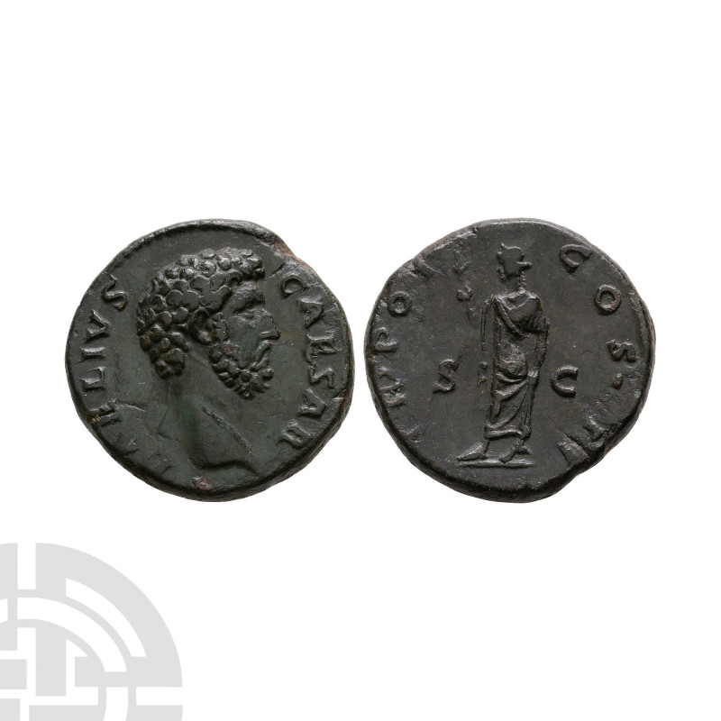 Ancient Roman Imperial Coins - Aelius - Spes AE As
137 A.D. Rome mint. Obv: L A...