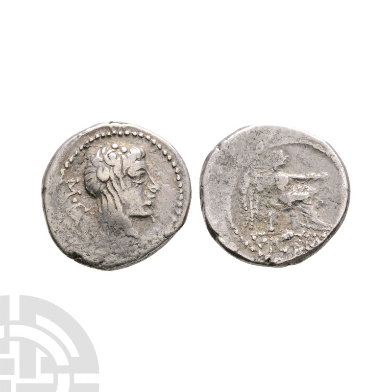 Ancient Roman Republican Coins - M Portius Cato - Victory AR Quinarius
89 B.C. ...