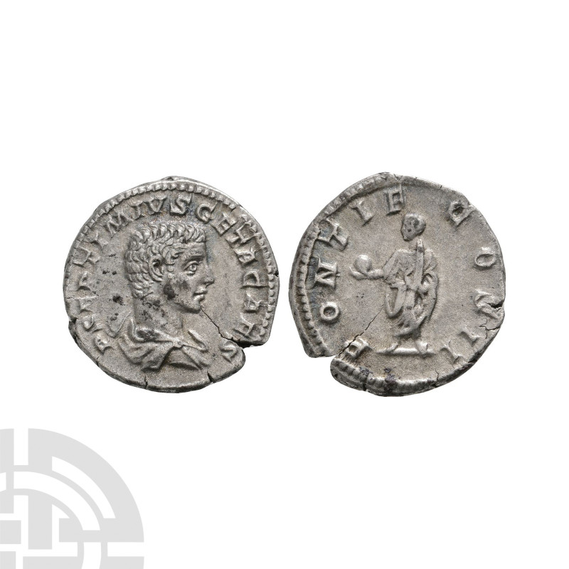 Ancient Roman Imperial Coins - Geta - Pontif AR Denarius
209 A.D. Obv: P SEPTIM...