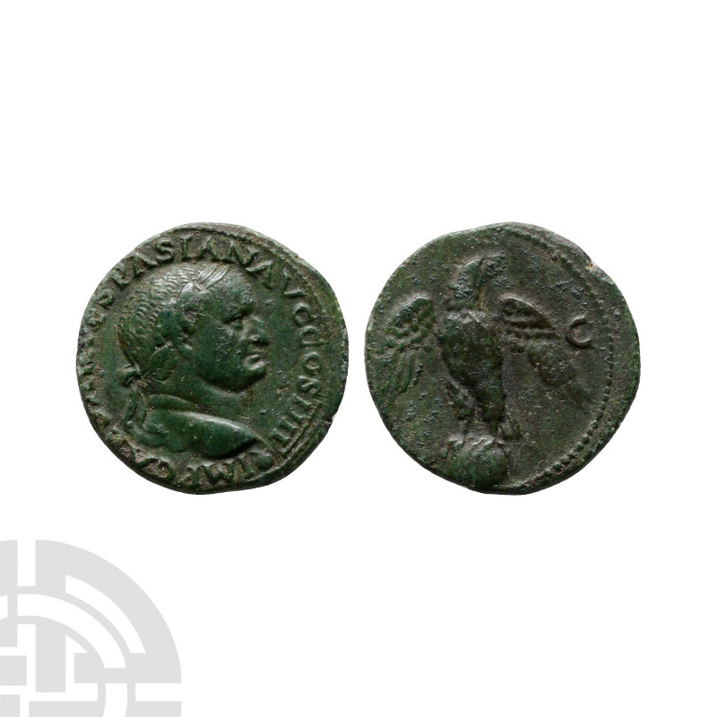 Ancient Roman Imperial Coins - Vespasian - Eagle AE As
72 A.D. Lyons mint. Obv:...