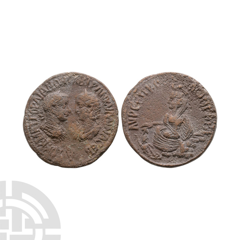 Ancient Roman Provincial Coins - Gordian III and Tranquillina - Tyche AE
238-24...