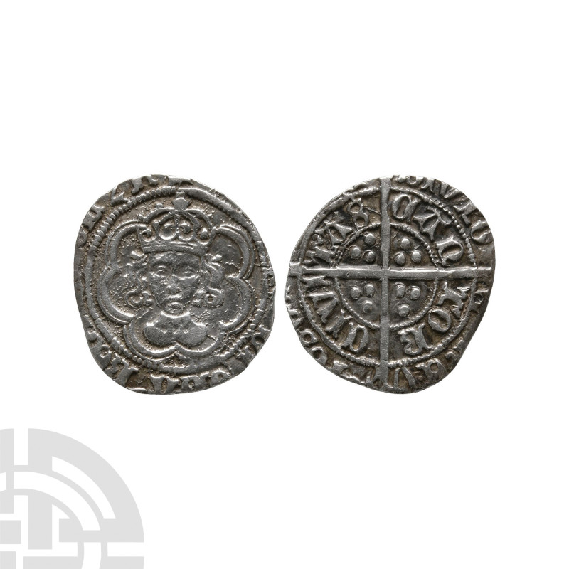 English Medieval Coins - Henry VII - Canterbury - AR Halfgroat
1485-1509 A.D. C...