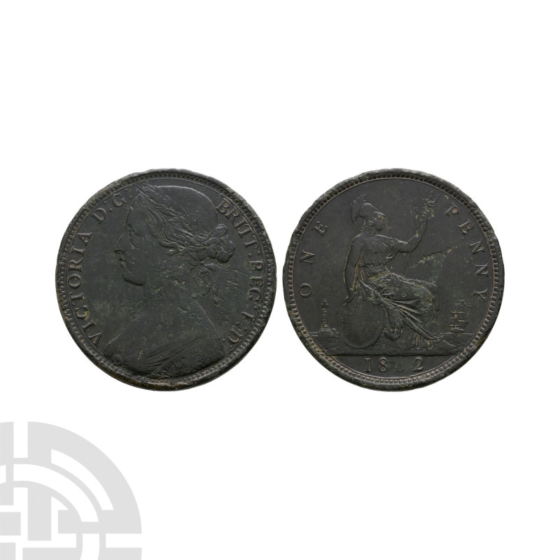 English Milled Coins - Victoria - 18[6]2 - Error Bun Head AE Penny
Dated 18[6]2...