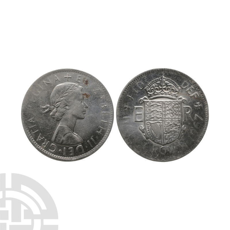 English Milled Coins - Elizabeth II - 1967 - Mistrike Halfcrown
Dated 1967 A.D....