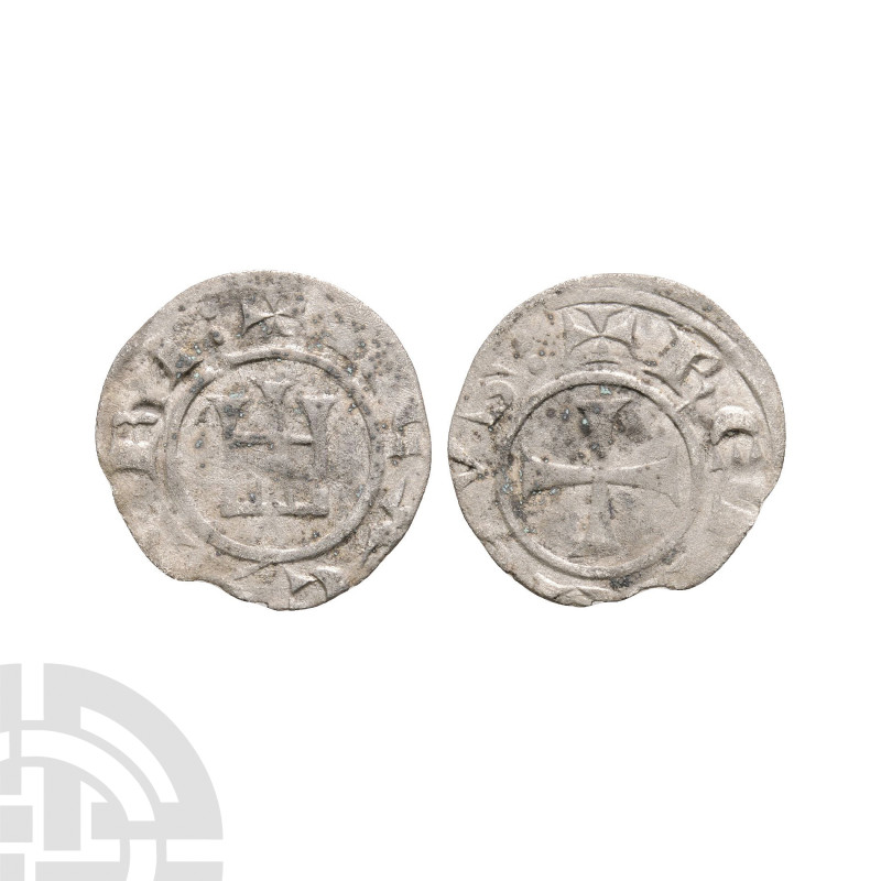 World Coins - Crusader Issued - Cyprus - AR Denier
13th century A.D. Obv: build...