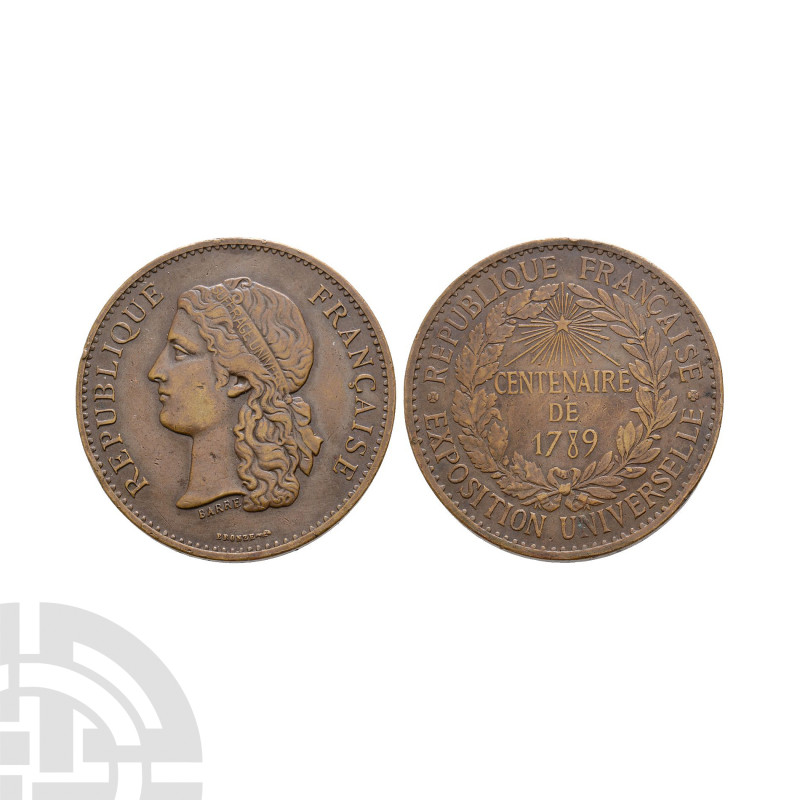 World Coins - France - Centenaire De 1789 - World Exhibition Token
Dated 1789 A...