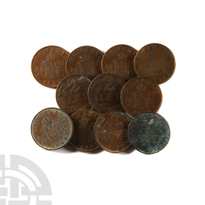 World Coins - Romania - Mihai - Bronze 2 Lei Group [11]
Dated 1947 A.D. Group c...