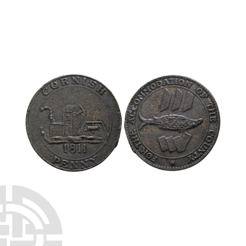 Tokens - Cornish - 1811 - Accommodation AE Penny Token
Dated 1811 A.D. Obv: COR...