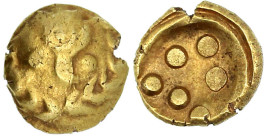 Keltische Goldmünzen

Germanien

Vindeliker

Stater "Regenbogenschüsselchen", 1. Jh. v. Chr. Typ Vogelkopf im Kranz/Torques um 6 als Dreieck ang...