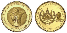 Ausländische Goldmünzen und -medaillen

El Salvador

Republik, seit 1821

25 Colones 1971. Bildnis von Dali "La Fecundidad" 150 Jahre Unabhängig...