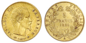 Ausländische Goldmünzen und -medaillen

Frankreich

Napoleon III., 1852-1870

5 Francs 1856 A, Paris. 1,61 g. 900/1000. fast sehr schön. Gadoury...
