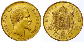 Ausländische Goldmünzen und -medaillen

Frankreich

Napoleon III., 1852-1870

100 Francs 1857 A, Paris. 32,26 g. 900/1000. vorzüglich/Stempelgla...