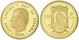 Ausländische Goldmünzen und -medaillen

Spanien

Juan Carlos I., seit 1975

200 Euro 2006 Karl der Grosse. 13,5 g. Feingold. Im Etui mit Zertifi...